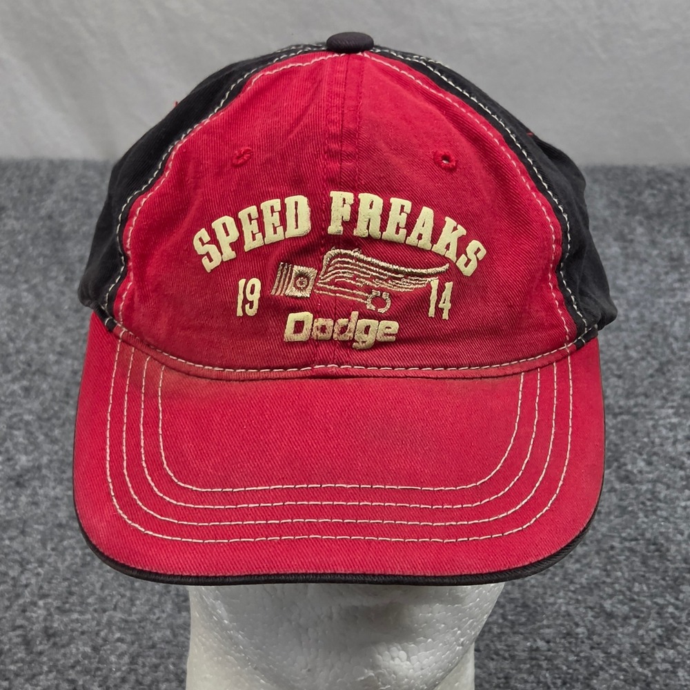 Dodge Speed Freaks Racing Hat Trucker Cap Mens Adjustable Red Black Grunge